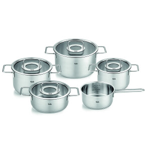 Fissler Pure Collection 9 Parça Cam Kapak Çelik Tencere Seti - Fissler