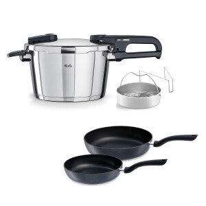 Fissler Vitaquick Edition 4,5 Litre Düdüklü Tencere + Tava Set - 1