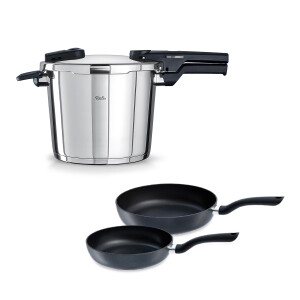 Fissler Vitaquick Glossy 6 Litre Düdüklü Tencere + Tava Set - FISSLER