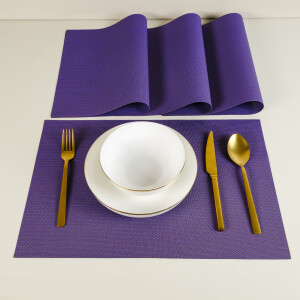 Maxstyle Harmony Purple 4 Parça Amerikan Servis Seti 30x45 cm - 1