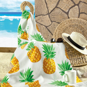 Maxstyle Pineapple Kadife Plaj Havlusu 70x160 Cm - MAXSTYLE