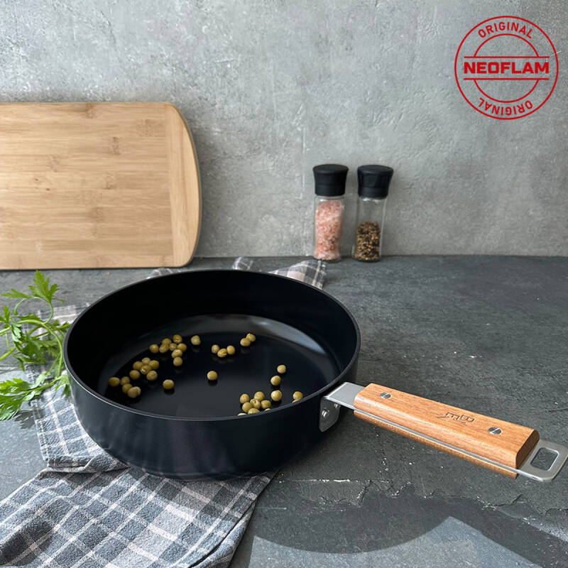 Neoflam Bien Black Indüksiyonlu 24 cm Wok Tava Akasya Ağacı Saplı - 2