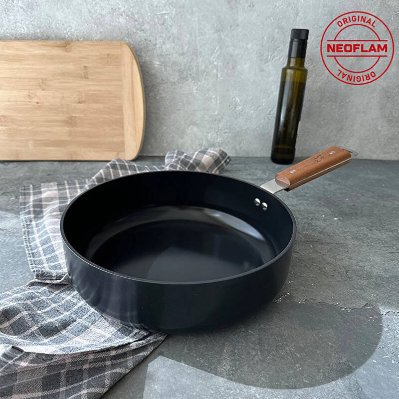 Neoflam Bien Black Indüksiyonlu 24 cm Wok Tava Akasya Ağacı Saplı - 3