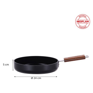 Neoflam Bien Black İndüksiyonlu Tava Akasya Ağacı Saplı 24 cm - 4