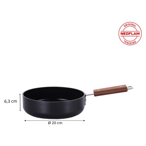 Neoflam Bien Black İndüksiyonlu Wok Tava Akasya Ağacı Saplı 20 cm - 4