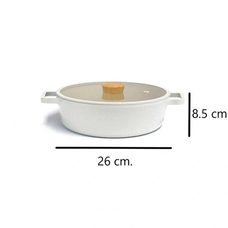 Neoflam Fika Alüminyum Bej Cam Kapaklı Döküm Tencere 26 Cm - 4