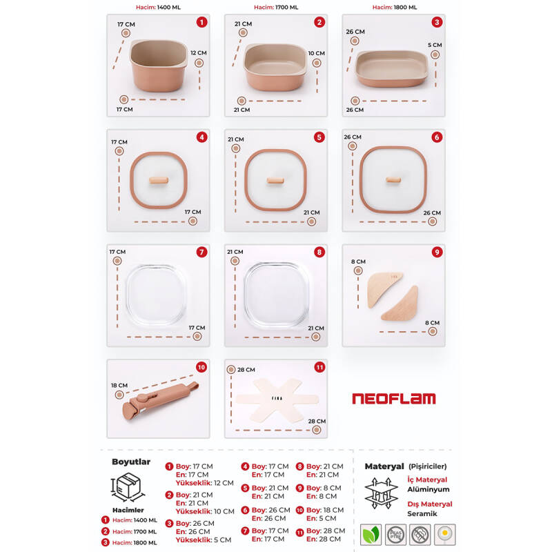 Neoflam Fika Comfort Terracota Tencere ve Tava Seti - 4