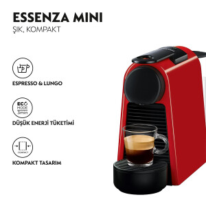 Nespresso Essenza Mini D30 Kırmızı - NESPRESSO