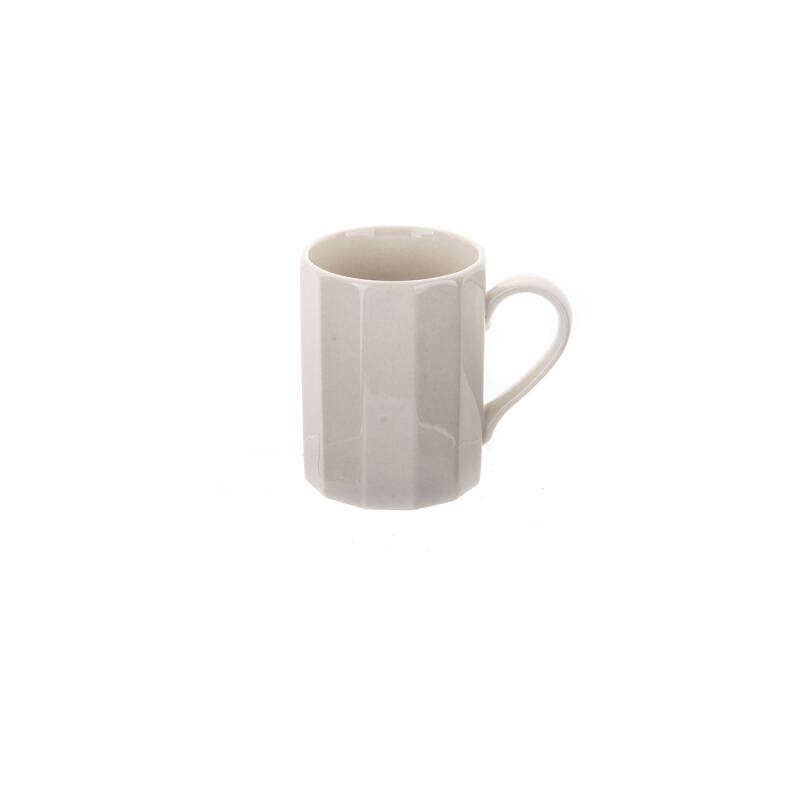 Tulu Porselen Sekizgen Mug Krem - 1