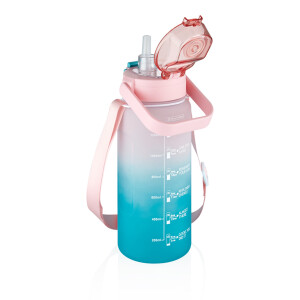 Vagonlife Tritan Su Matarası Pembe-Turkuaz 1500 ml - VAGONLIFE