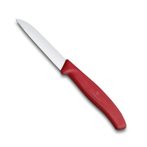 Victorinox Düz Ağızlı Soyma Bıçağı 8 Cm Kırmızı - VICTORINOX