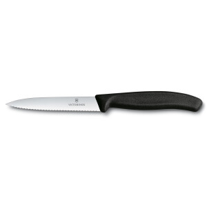 Victorinox Tırtıklı Soyma Bıçağı 10 Cm Siyah - VICTORINOX